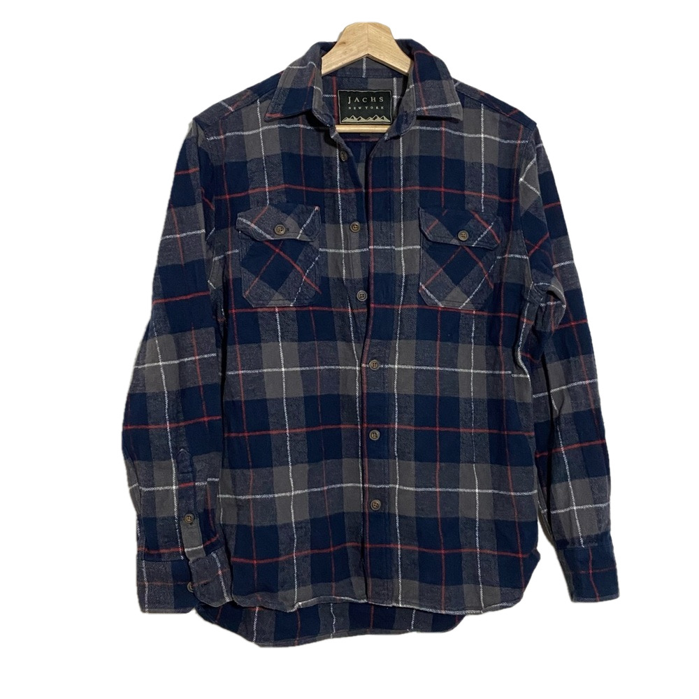 Jachs New York plaid flannel button-down shirt  cabincore cottagecore Gorpcore